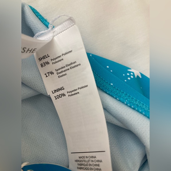 NWT Cupshe Starlight July 4th Square Neck Cheeky One Piece Blue Star Swimsuit XL - Picture 6 of 12